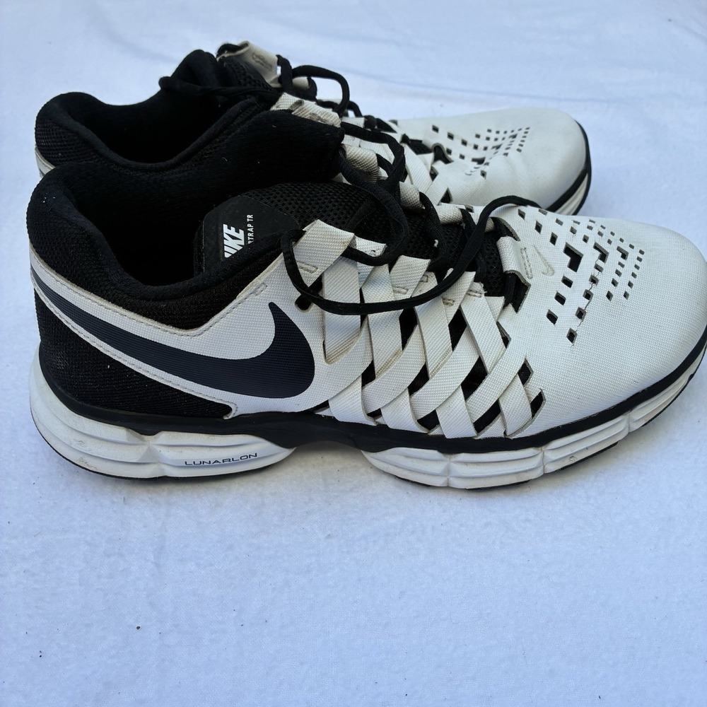 Nike Lunar Fingertrap TR Men Size 10 Wide US White Black Training Shoes Sneakers